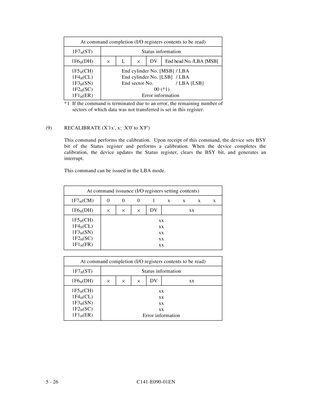 Fujitsu C141-E090-02EN manual Lba 