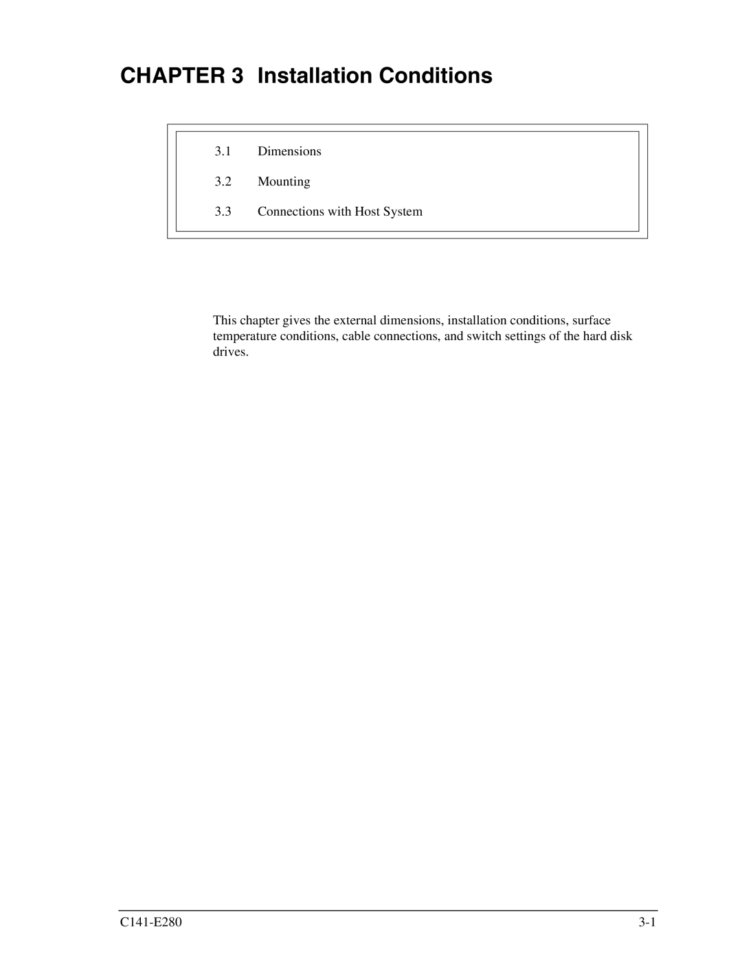 Fujitsu C141-E280 dimensions Installation Conditions 