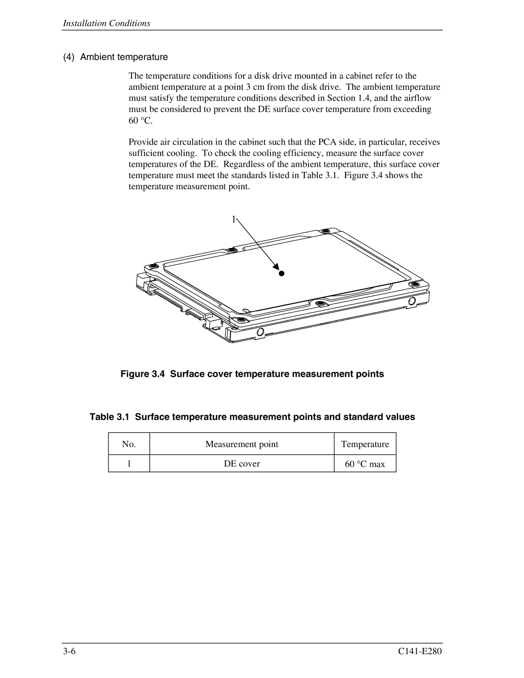 Fujitsu C141-E280 dimensions Ambient temperature 