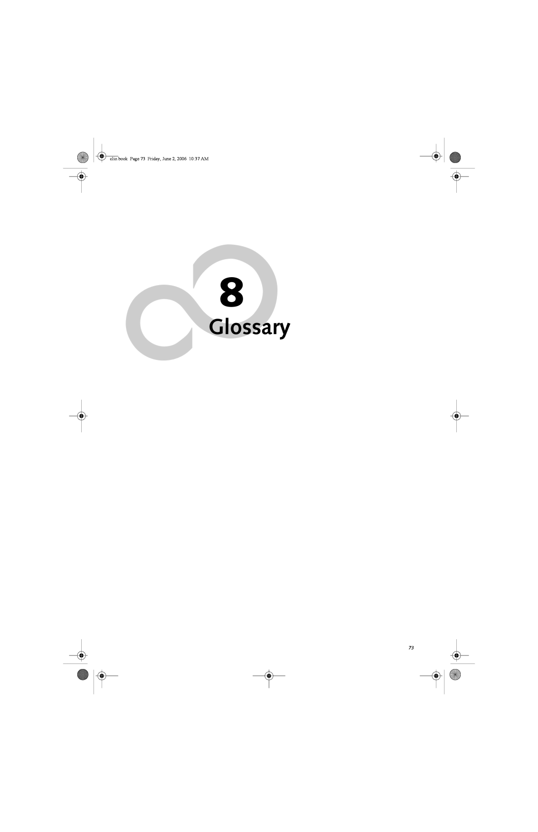 Fujitsu C1410 manual Glossary, clio.book Page 73 Friday, June 2, 2006 1037 AM 