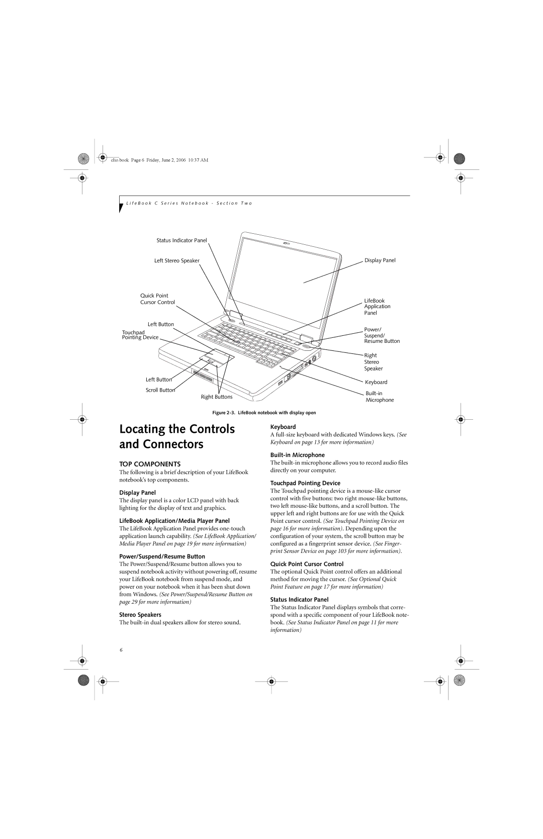 Fujitsu C1410 manual TOP Components 