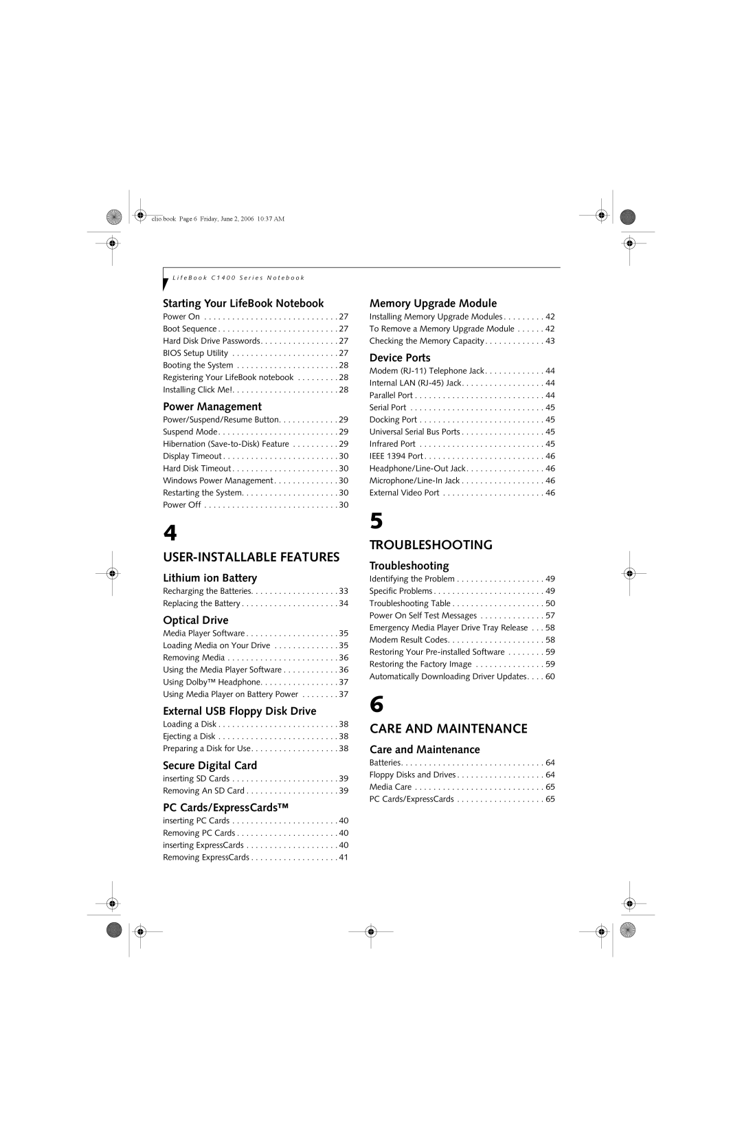 Fujitsu C1410 manual Troubleshooting 