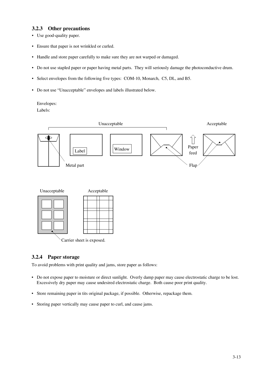 Fujitsu C145-C037-01EN manual Other precautions, Paper storage 