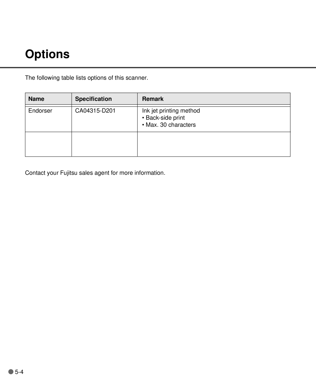 Fujitsu C150-E141-02EN manual Options 