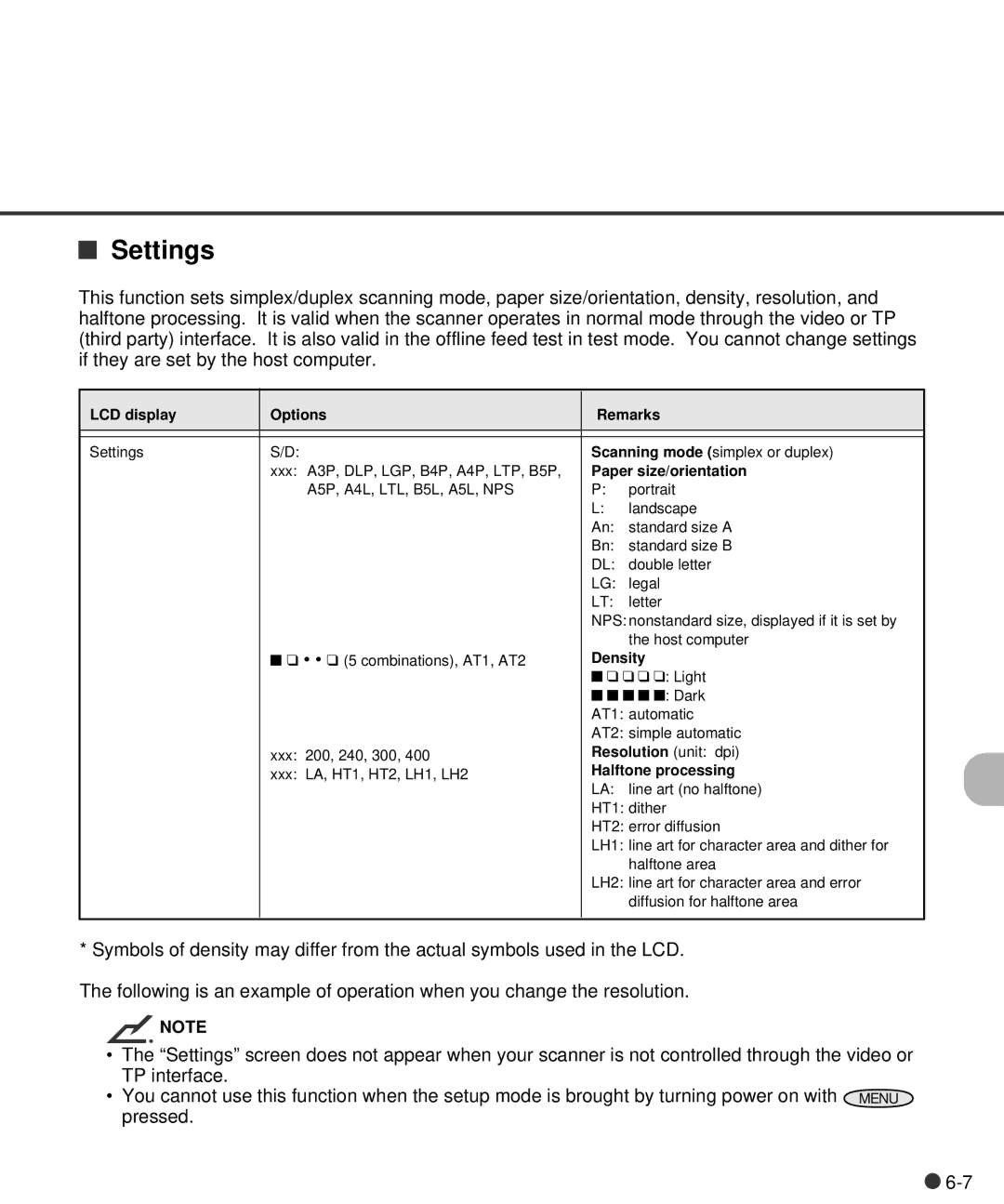 Fujitsu C150-E141-02EN manual Settings, Paper size/orientation 