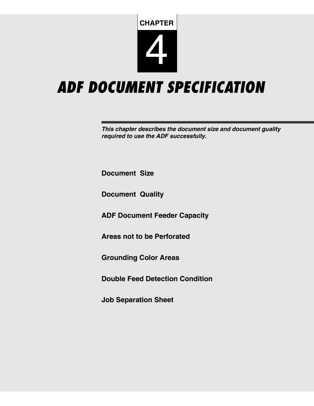 Fujitsu C150-E146-02EN manual ADF Document Specification 