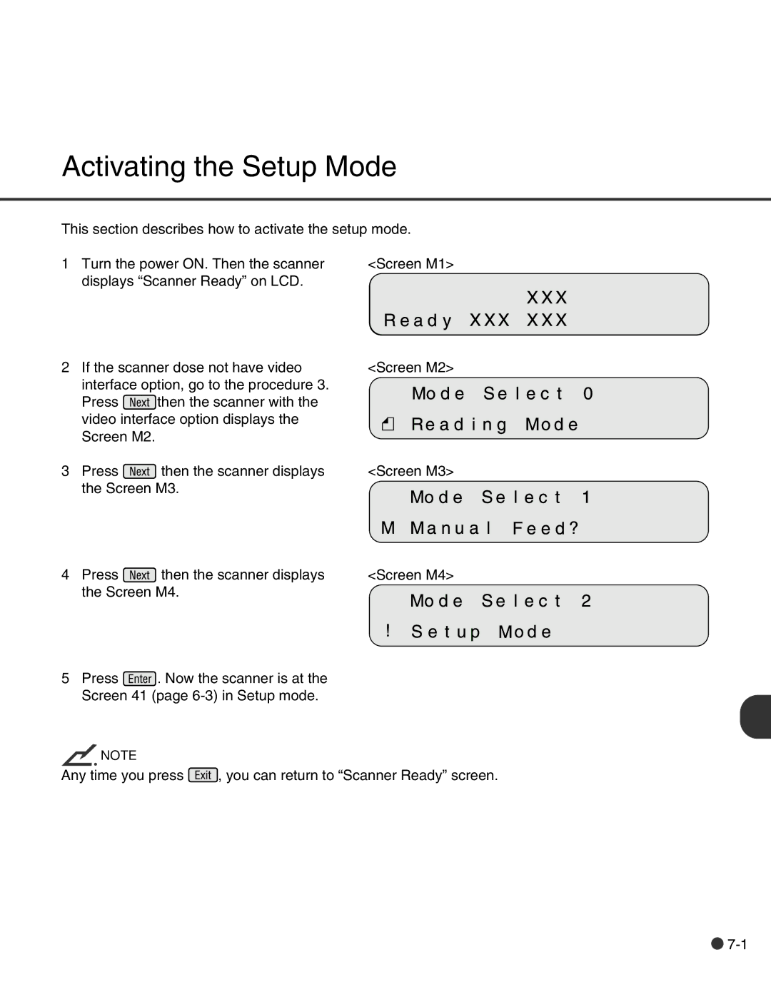 Fujitsu C150-E146-02EN manual Activating the Setup Mode 