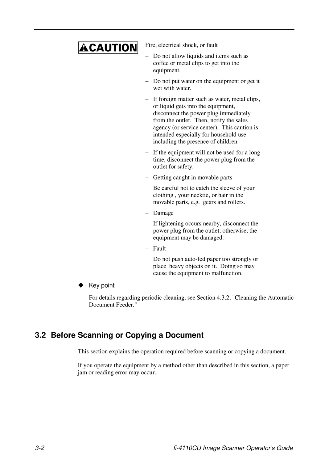 Fujitsu C150-E194-01EN manual Before Scanning or Copying a Document 