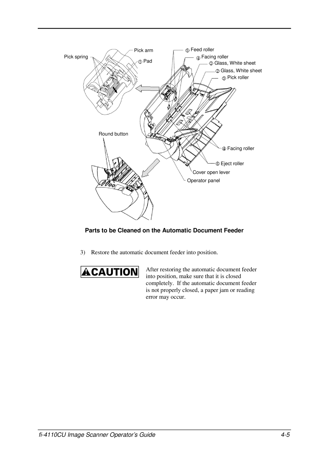 Fujitsu C150-E194-01EN manual Parts to be Cleaned on the Automatic Document Feeder 