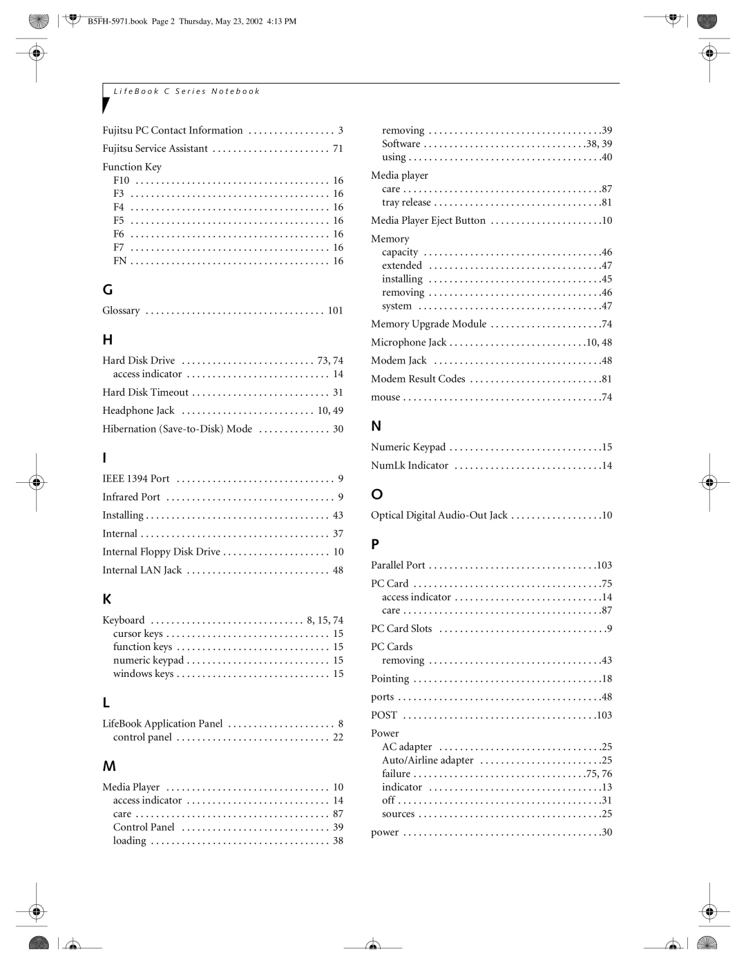 Fujitsu C2111, C2010 manual Glossary 