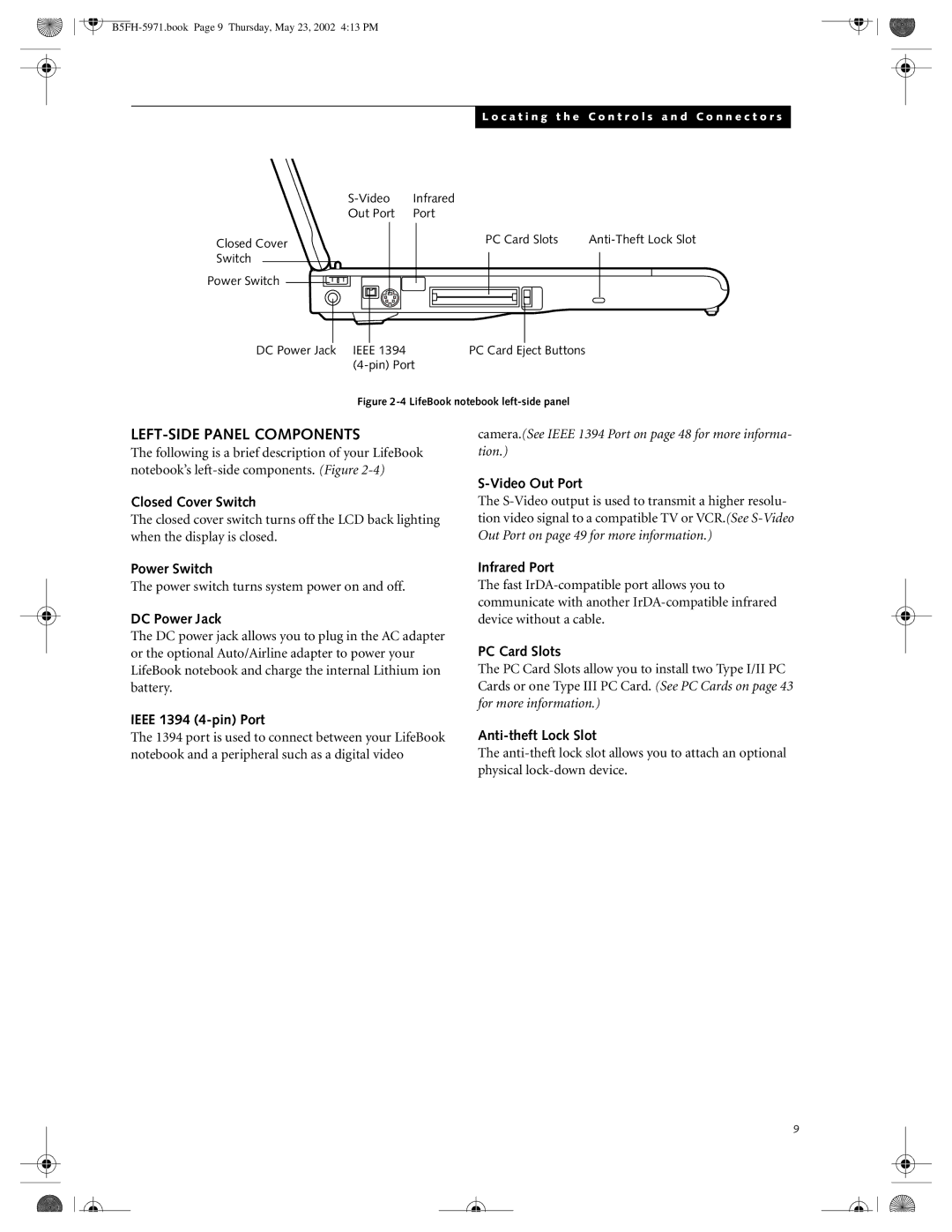 Fujitsu C2010, C2111 manual LEFT-SIDE Panel Components 