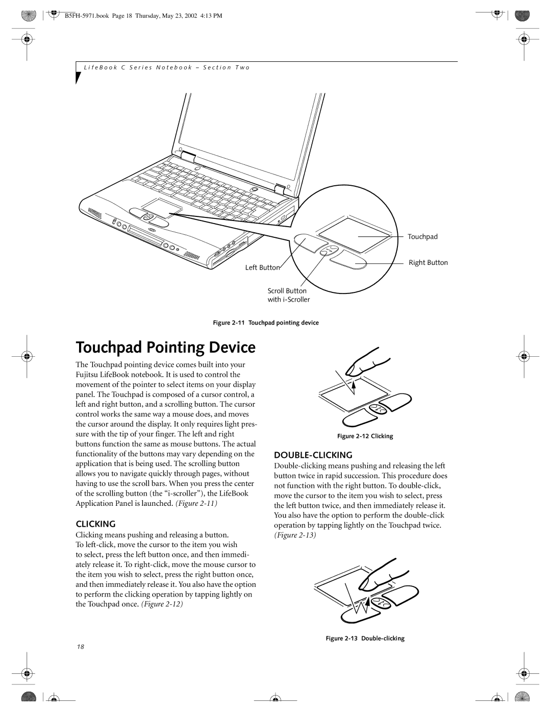 Fujitsu C2111, C2010 manual Double-Clicking 