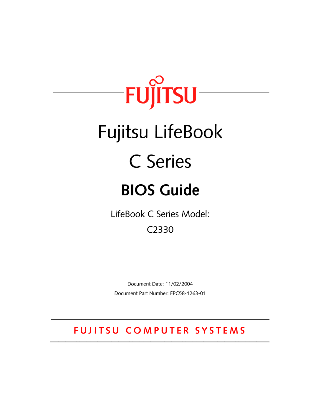 Fujitsu C2330 manual Fujitsu LifeBook Series 