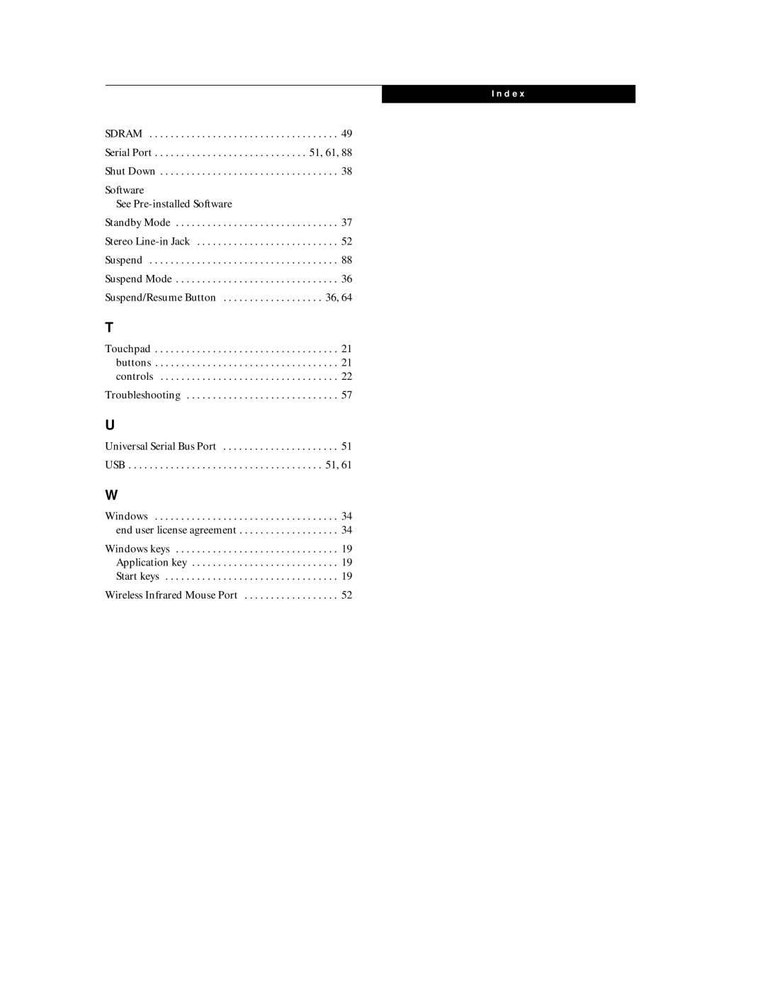 Fujitsu C6577 manual Troubleshooting Universal Serial Bus Port USB 