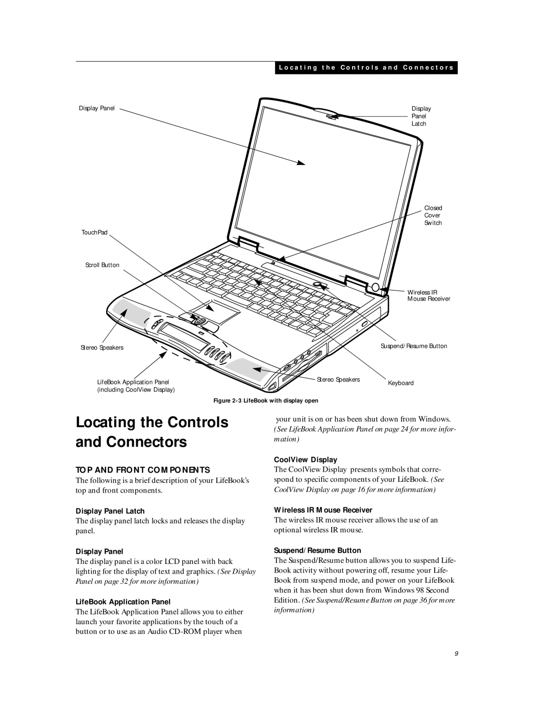 Fujitsu C6577 manual TOP and Front Components 