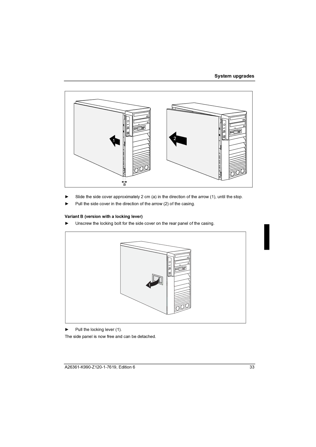 Fujitsu CELCIUS M/V/R manual Variant B version with a locking lever 