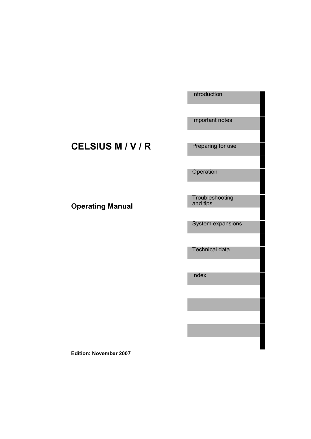 Fujitsu CELCIUS M/V/R manual Celsius M / V / R, Operating Manual 