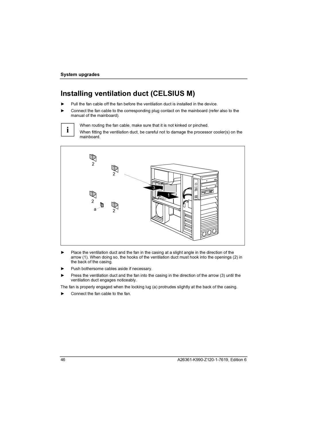 Fujitsu CELCIUS M/V/R manual Installing ventilation duct Celsius M 