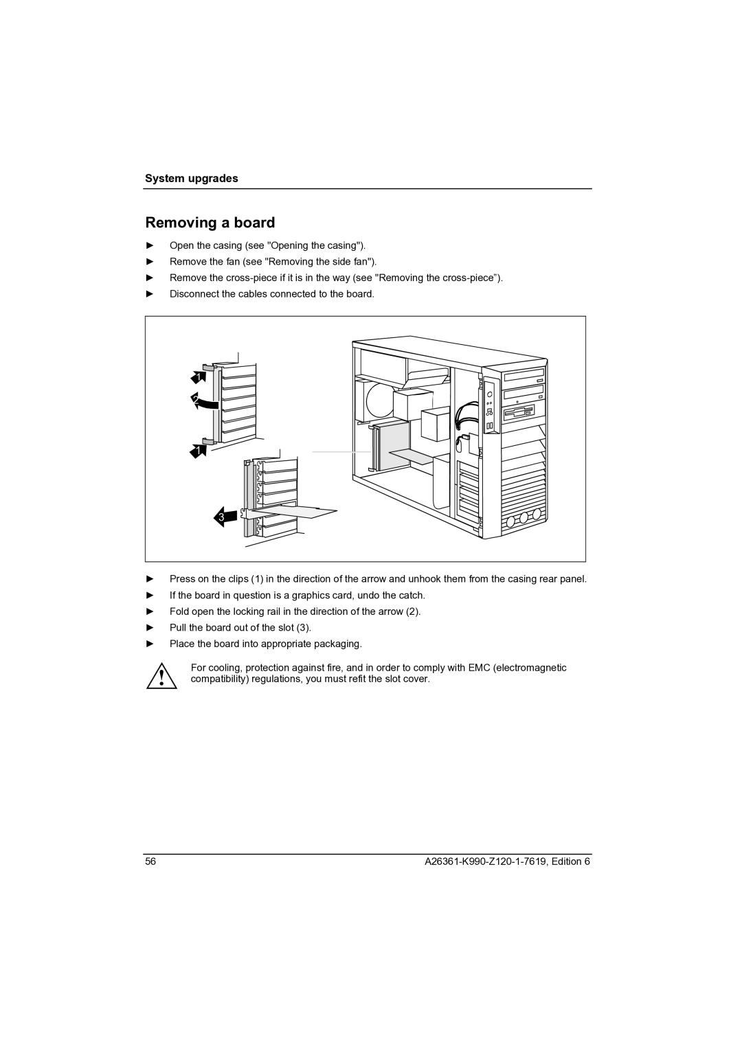 Fujitsu CELCIUS M/V/R manual Removing a board 