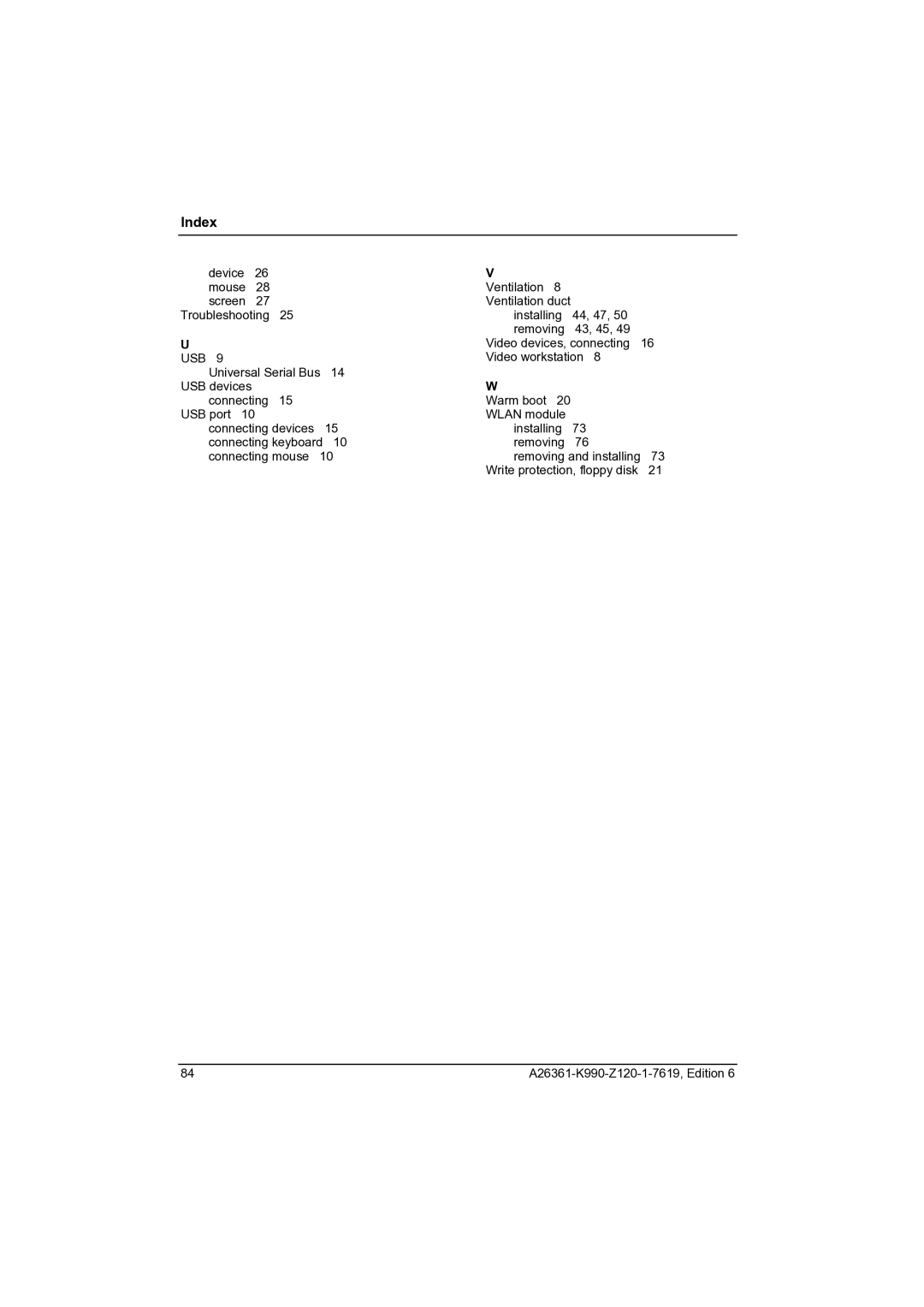 Fujitsu CELCIUS M/V/R manual Usb 