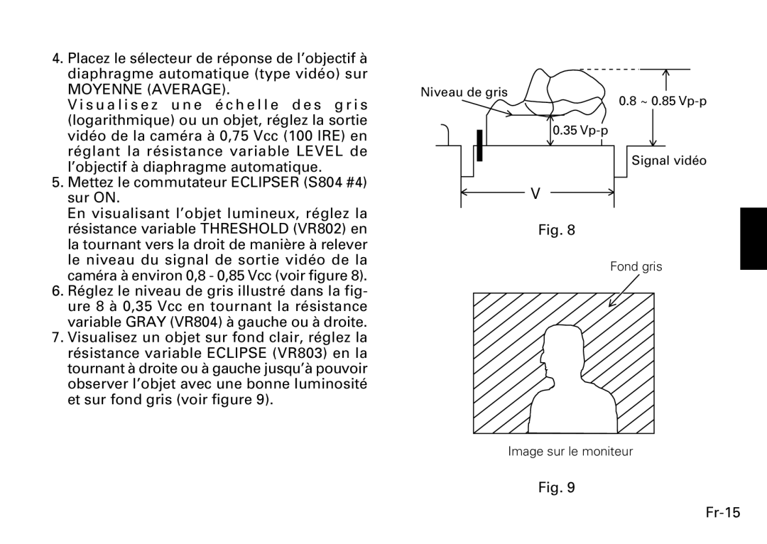 Fujitsu CG-311 SERIES instruction manual Moyenne Average, S u a l i s e z u n e é c h e l l e d e s g r i s, Fr-15 