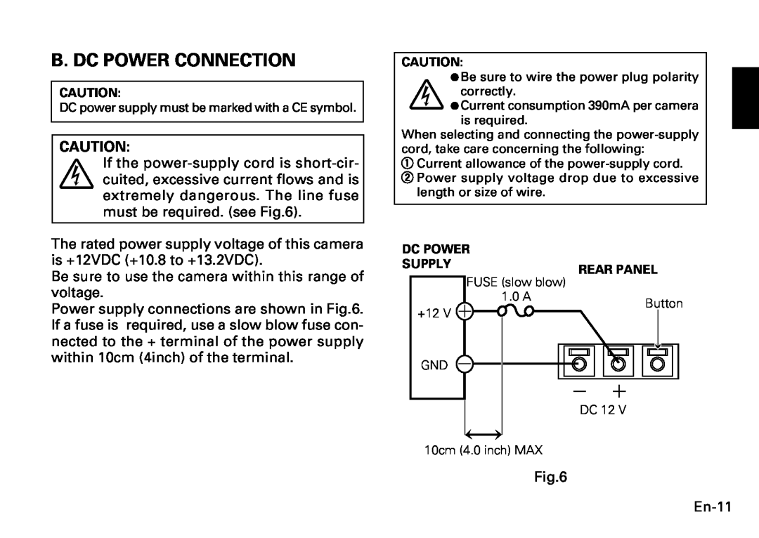 Fujitsu CG-311 SERIES instruction manual B. Dc Power Connection 