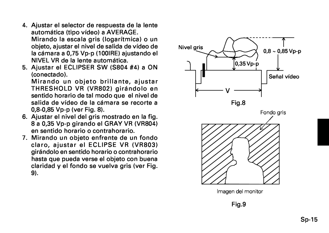 Fujitsu CG-311 SERIES instruction manual Ajustar el selector de respuesta de la lente 