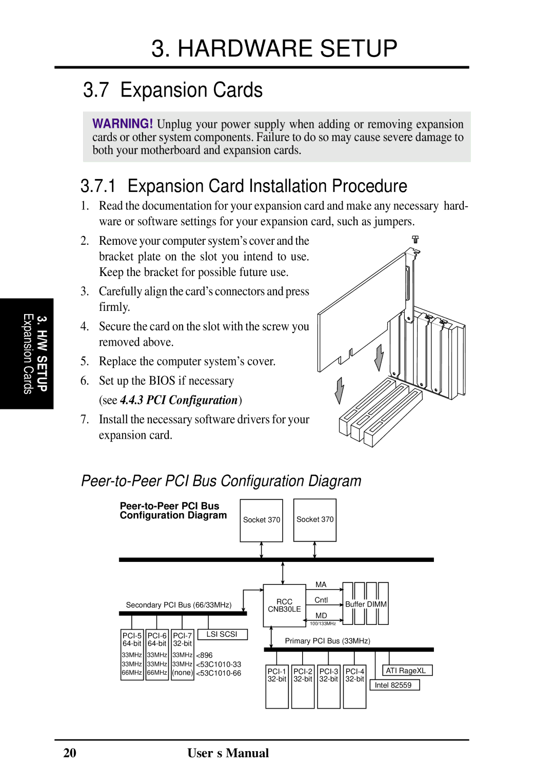 Fujitsu D1241 manual Expansion Cards, Expansion Card Installation Procedure 