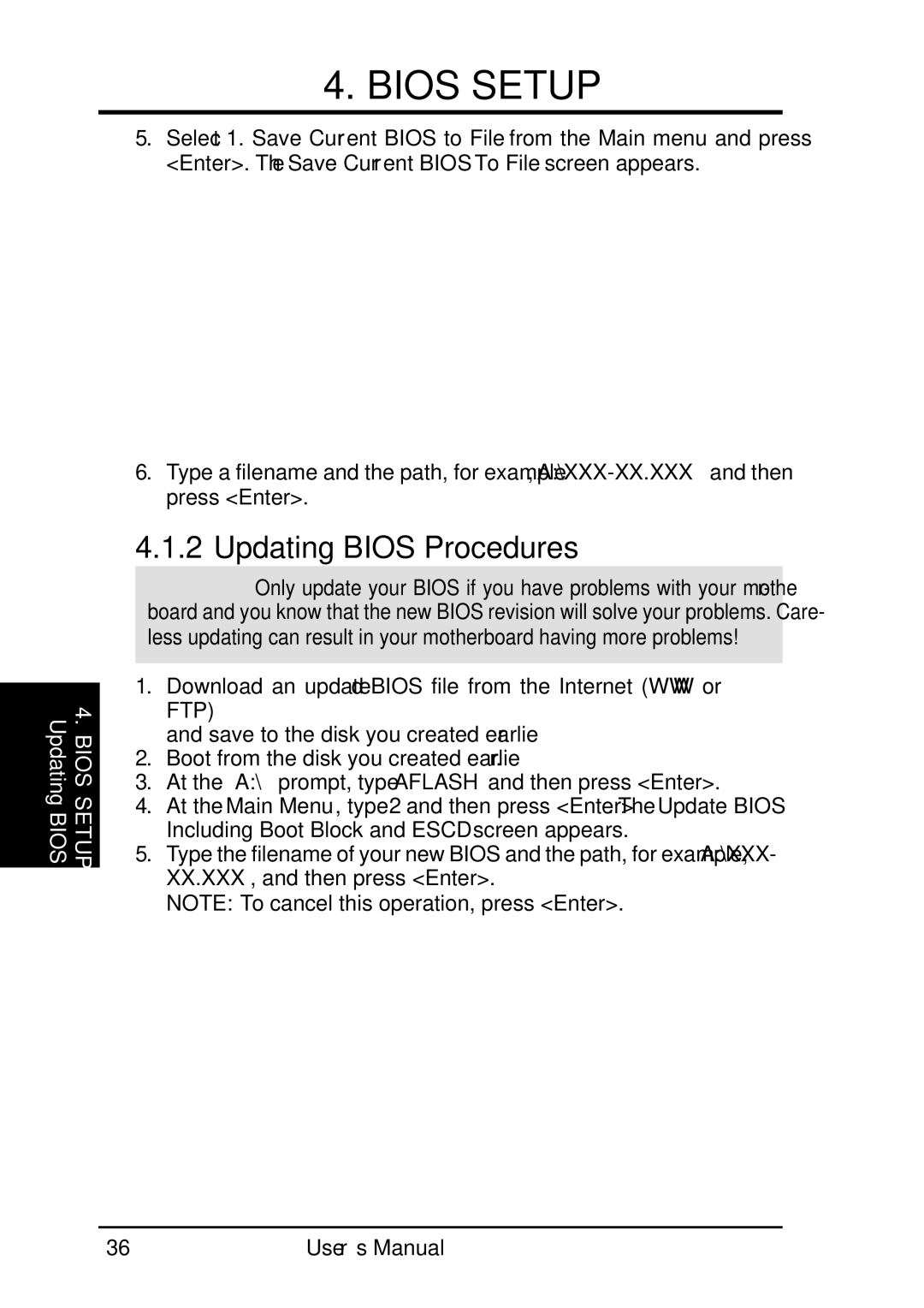 Fujitsu D1241 manual Updating Bios Procedures 