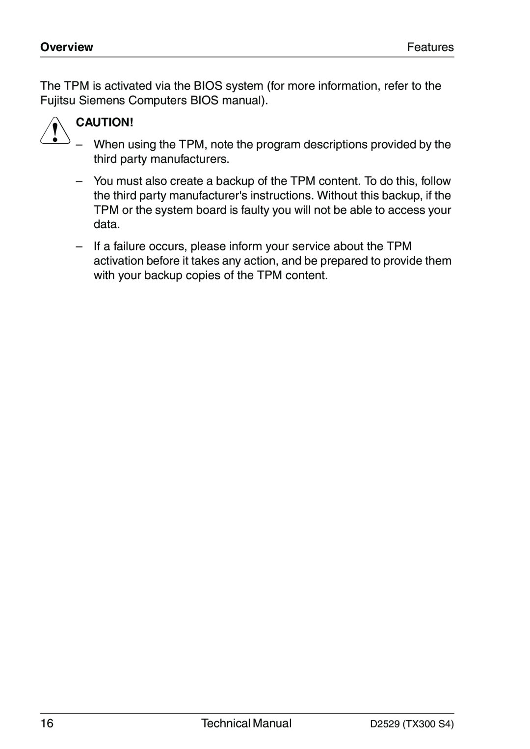 Fujitsu D2529 technical manual Overview, V Caution 