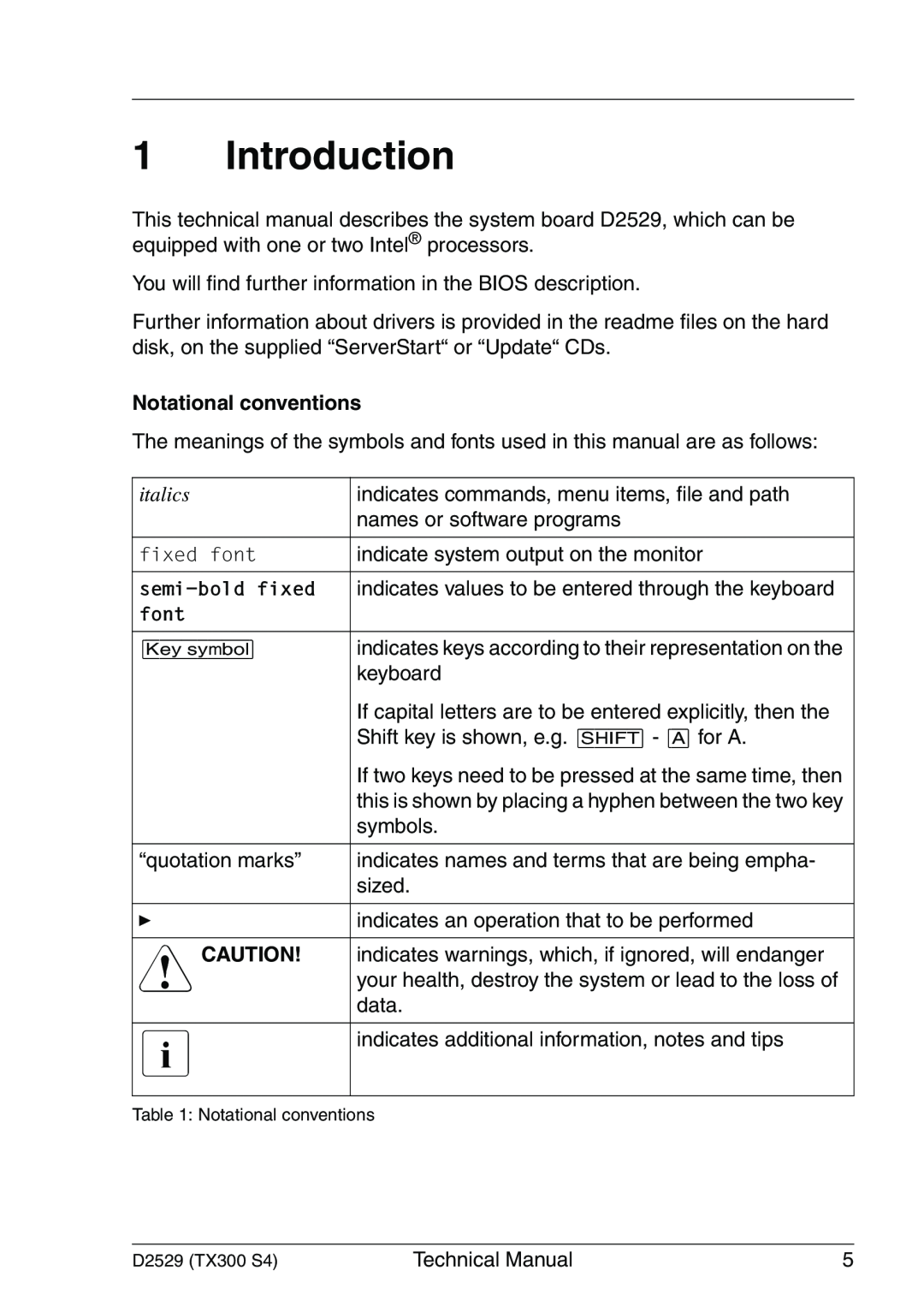Fujitsu D2529 technical manual Introduction, Notational conventions, italics, semi-bold fixed, font 