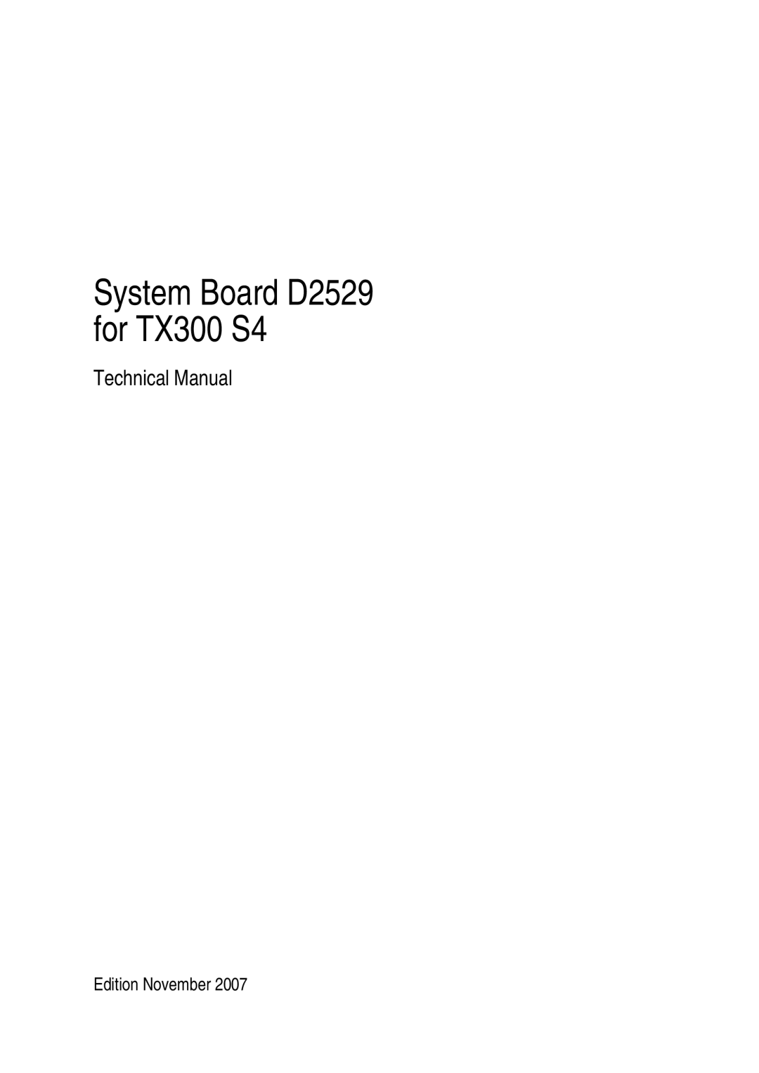 Fujitsu technical manual System Board D2529 for TX300 S4 