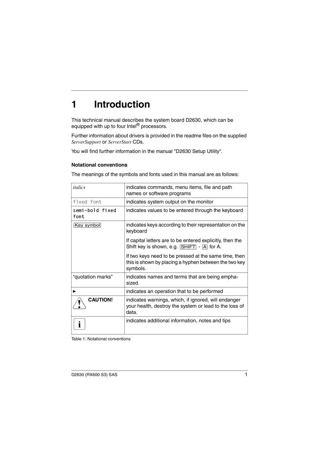 Fujitsu D2630 technical manual Introduction, Notational conventions 