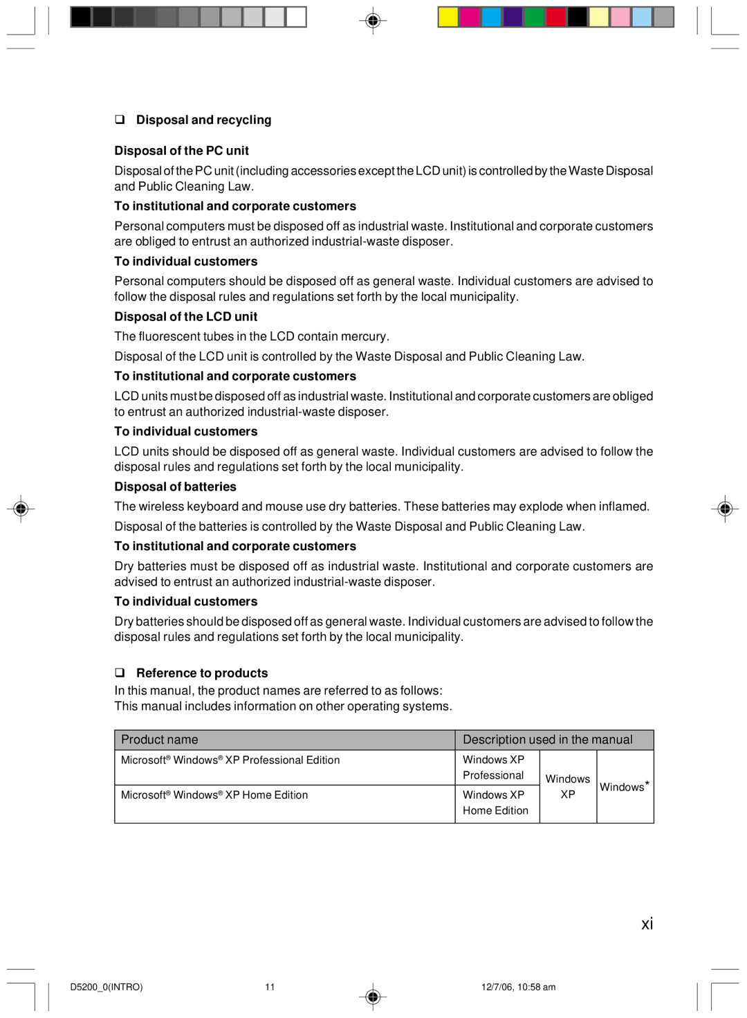 Fujitsu D5200 user manual Disposal and recycling Disposal of the PC unit, To institutional and corporate customers 