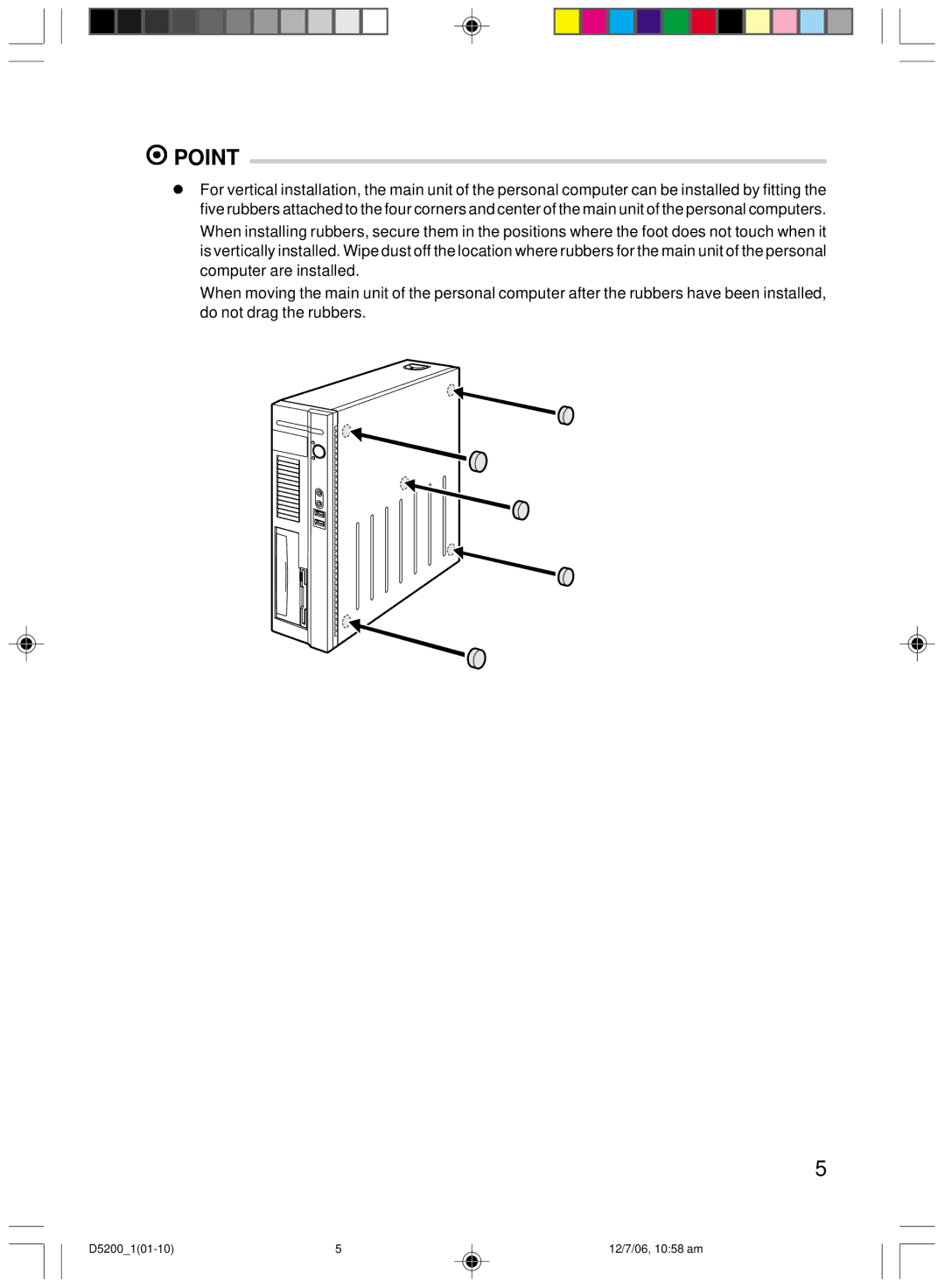 Fujitsu D5200 user manual Point 