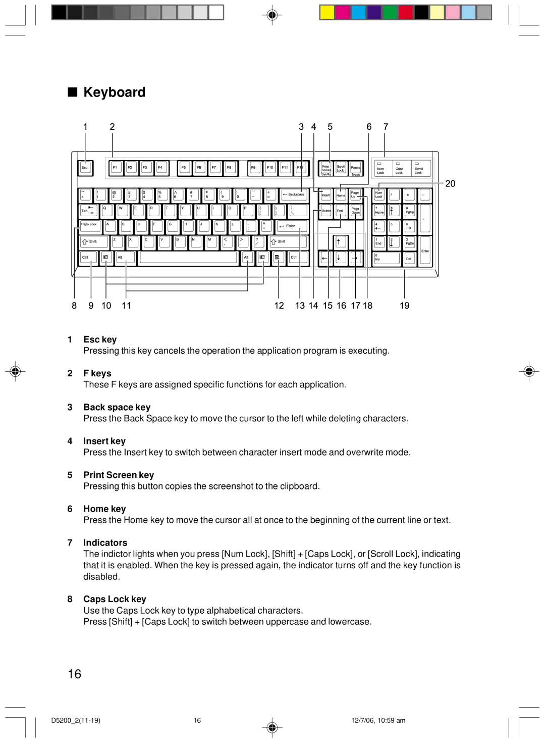 Fujitsu D5200 user manual Keyboard 