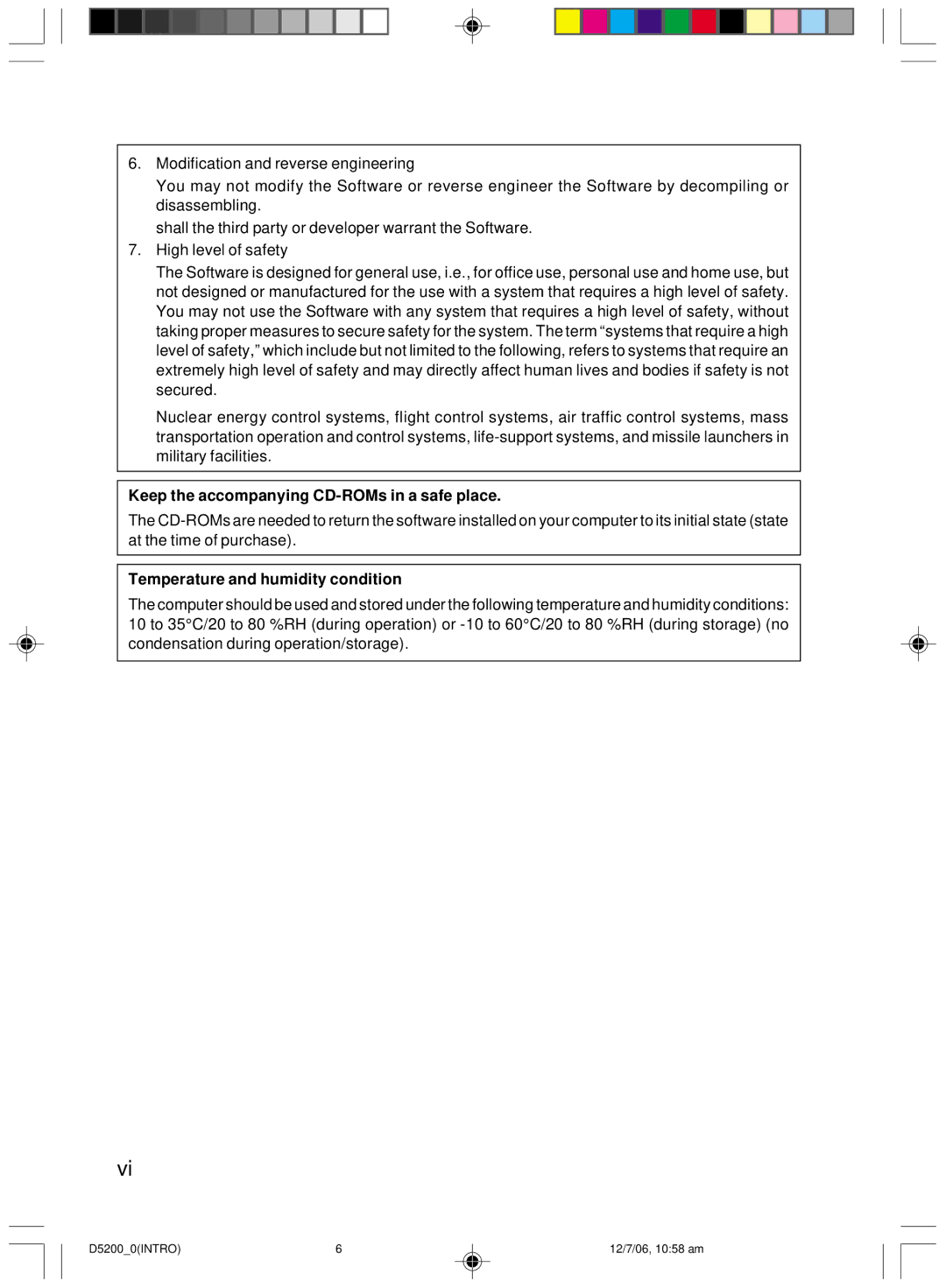 Fujitsu D5200 user manual Keep the accompanying CD-ROMs in a safe place, Temperature and humidity condition 