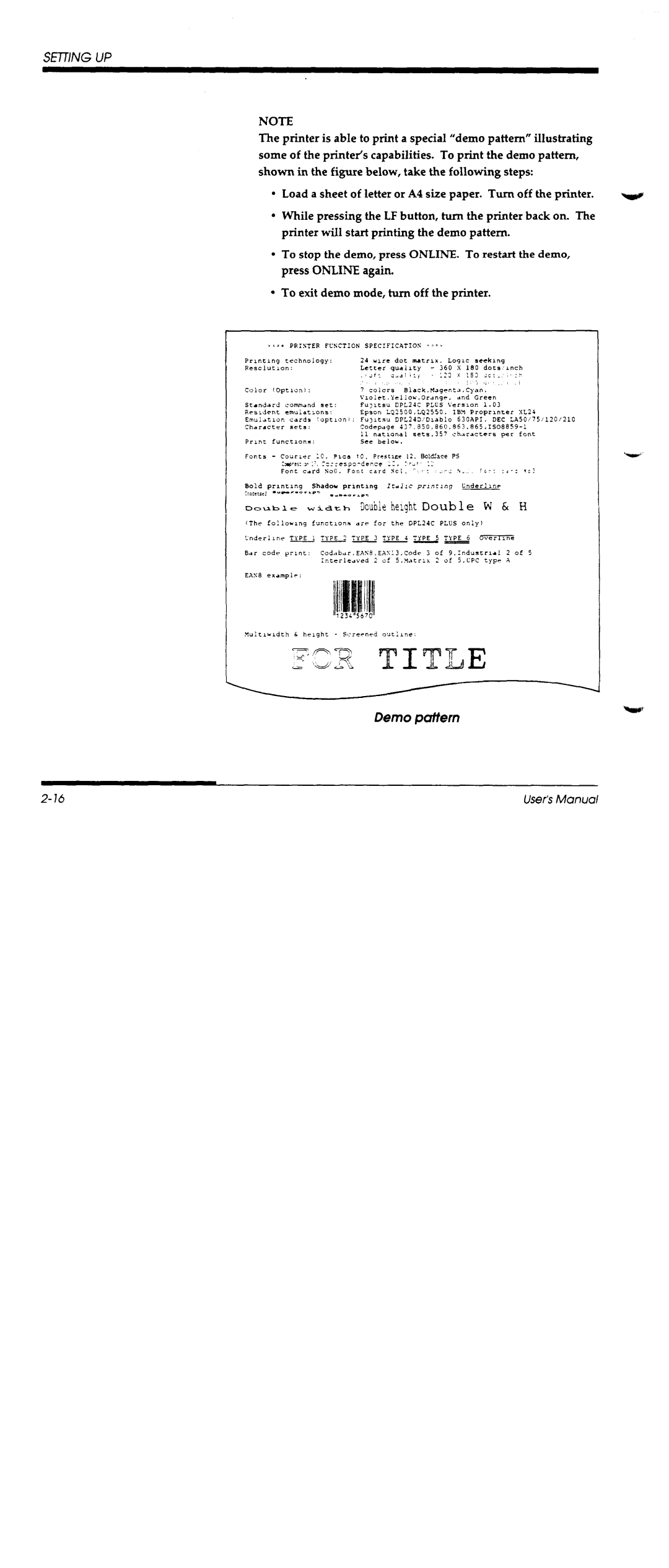 Fujitsu DL1100 manual 