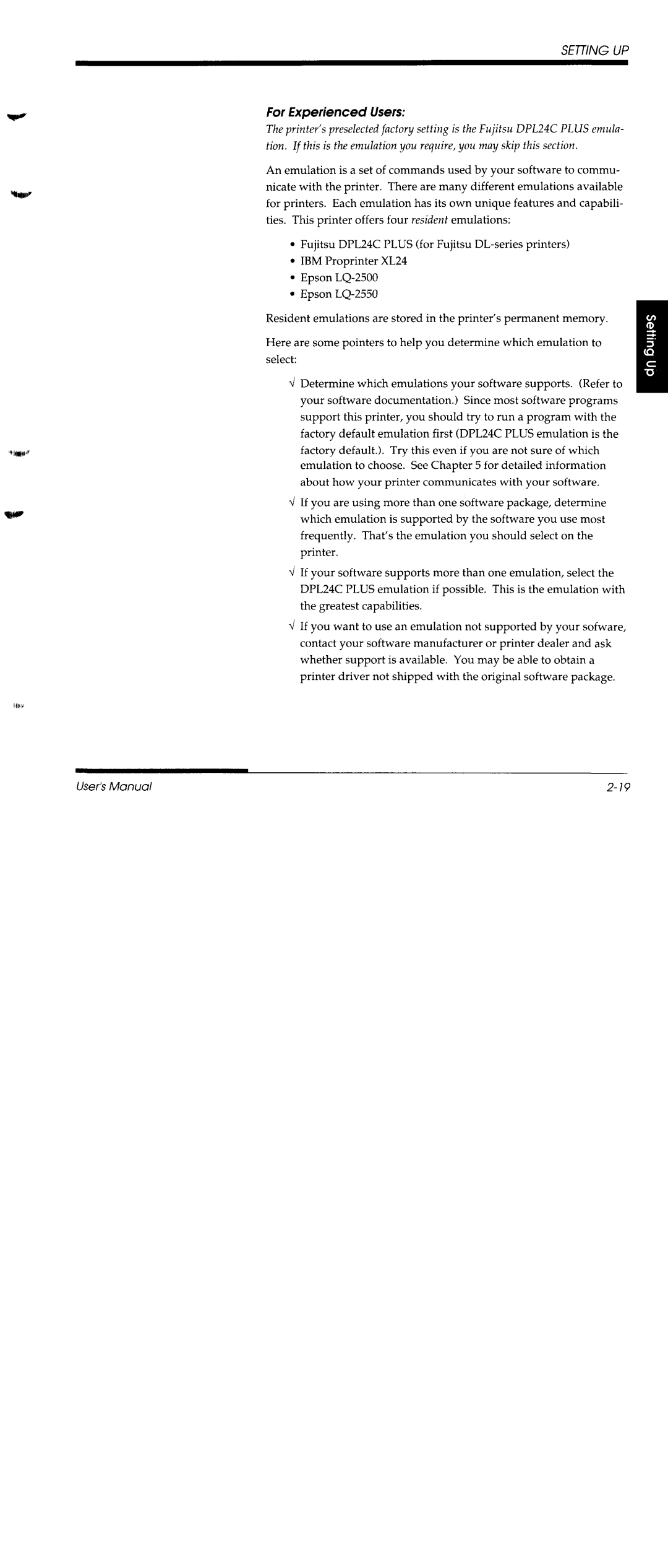 Fujitsu DL1150/1250 manual 