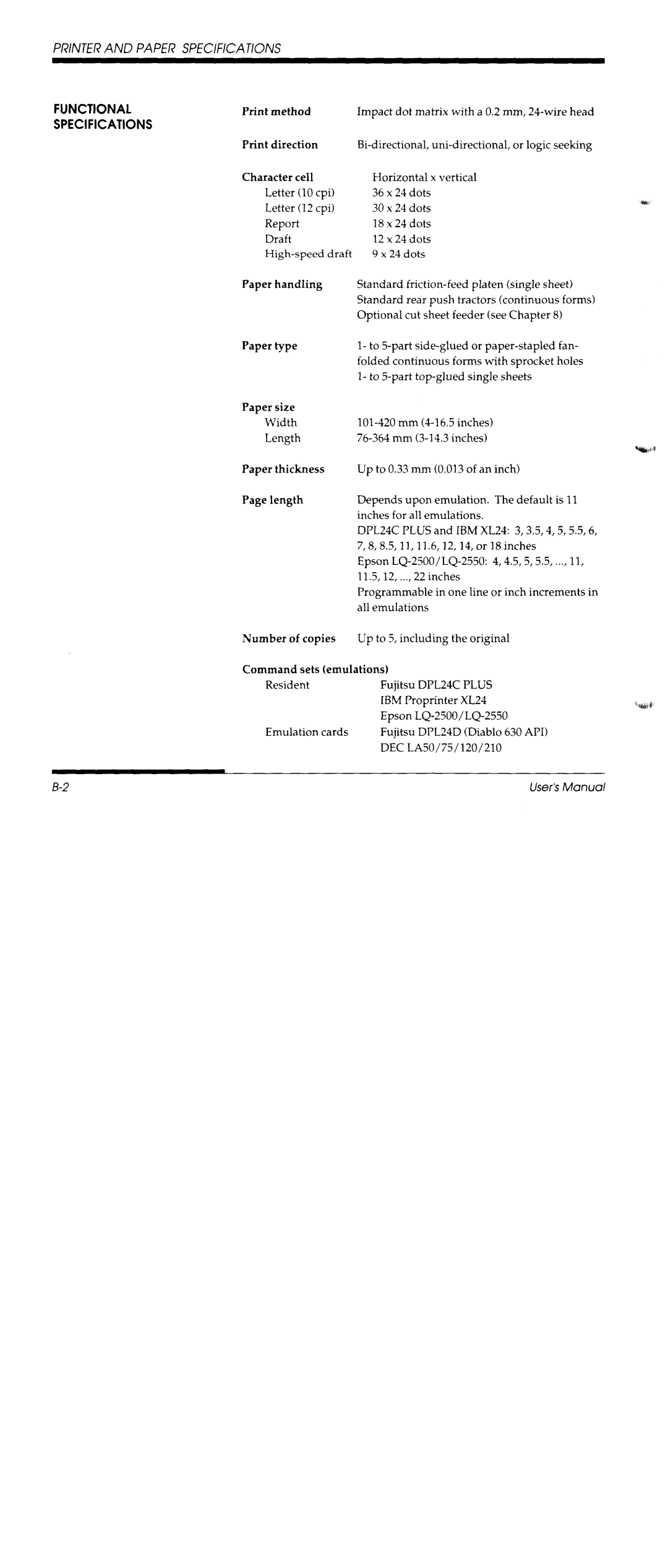 Fujitsu DL3600 manual 