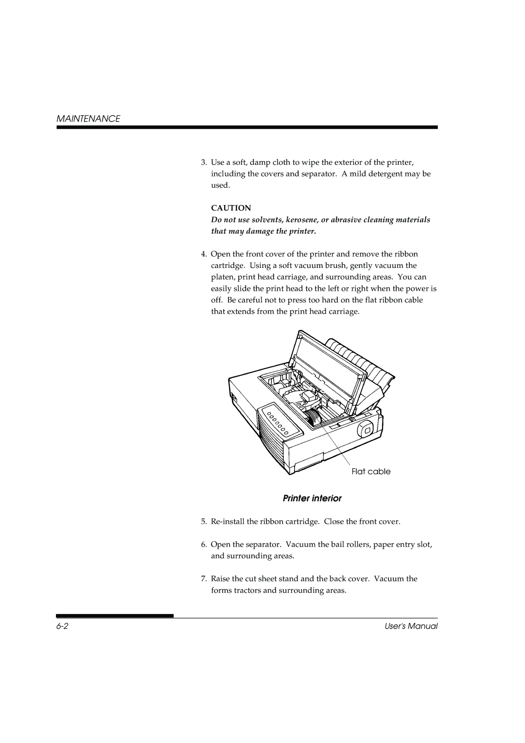 Fujitsu DL3800 manual Maintenance, Printer interior 