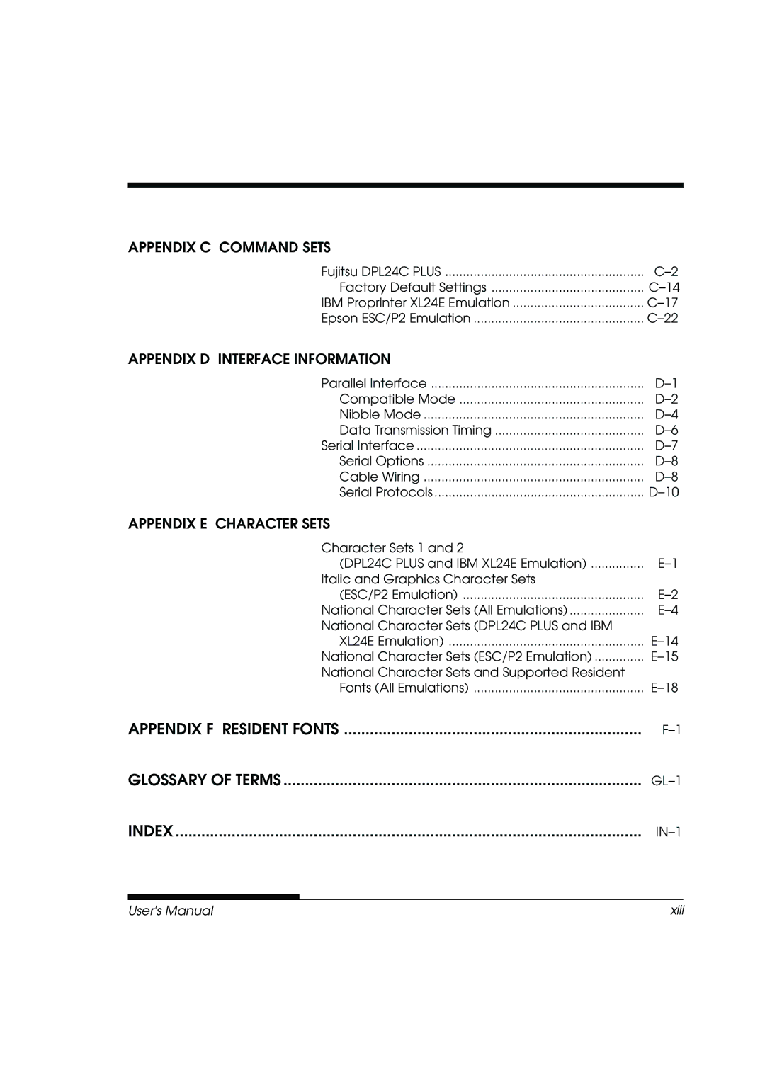 Fujitsu DL3800 manual Factory Default Settings, Compatible Mode Nibble Mode Data Transmission Timing, GL-1, IN-1 