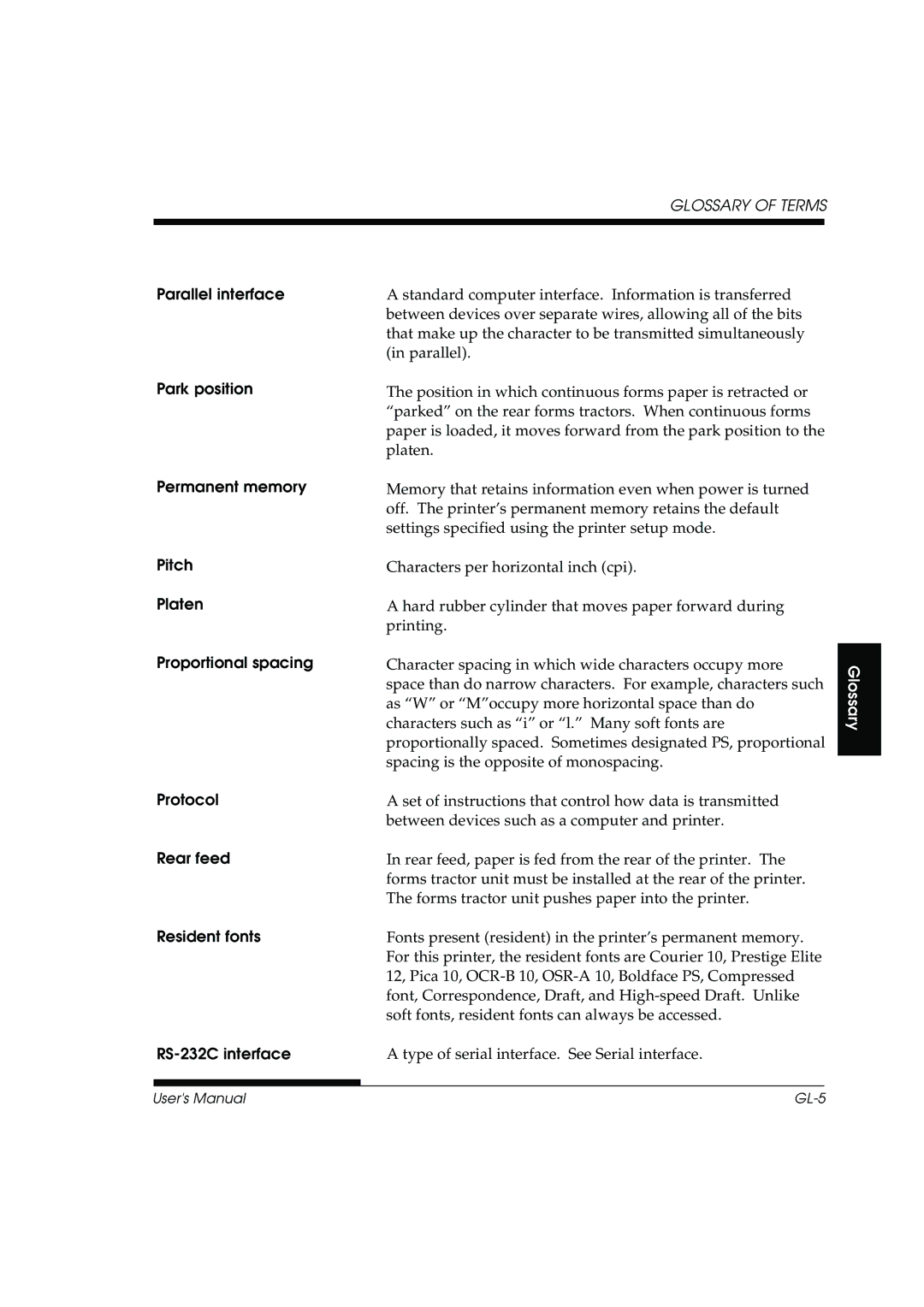 Fujitsu DL3800 manual GL-5 