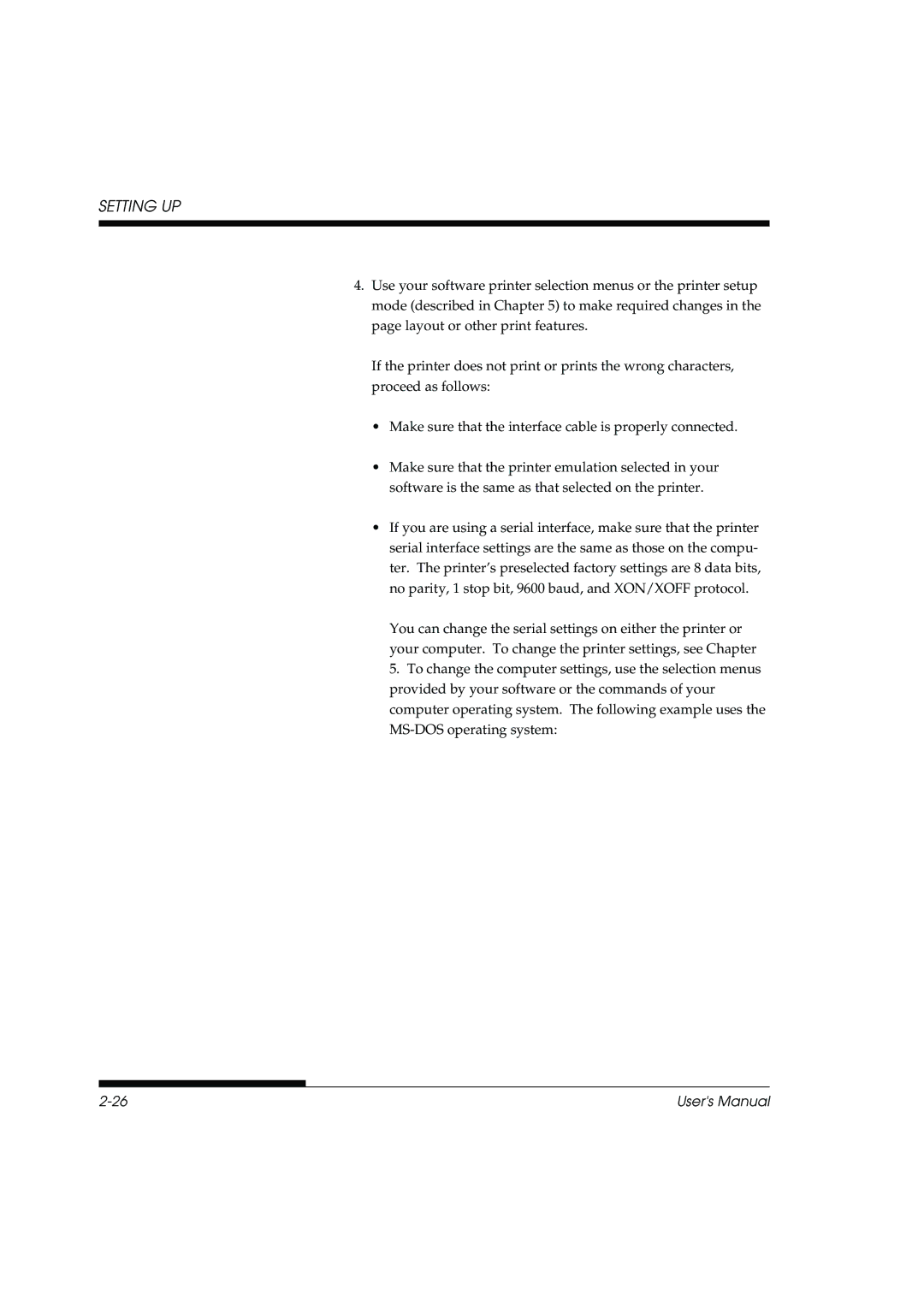 Fujitsu DL3800 manual Setting UP 