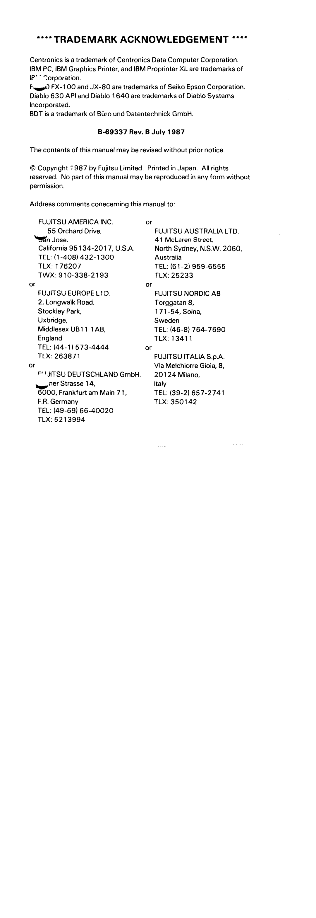 Fujitsu DL5600 manual 