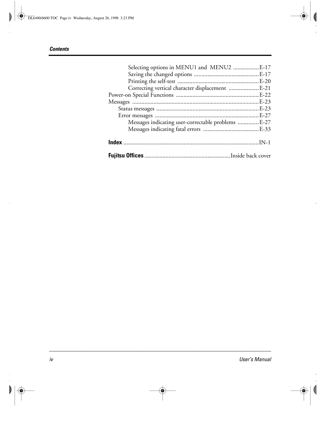 Fujitsu DL6400 manual IN-1 