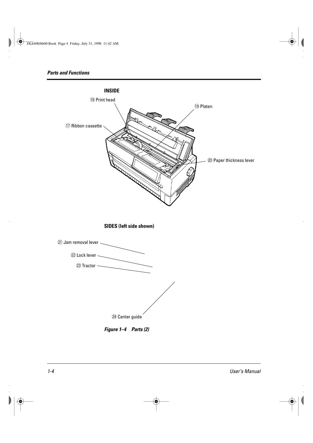 Fujitsu DL6400 manual Inside 