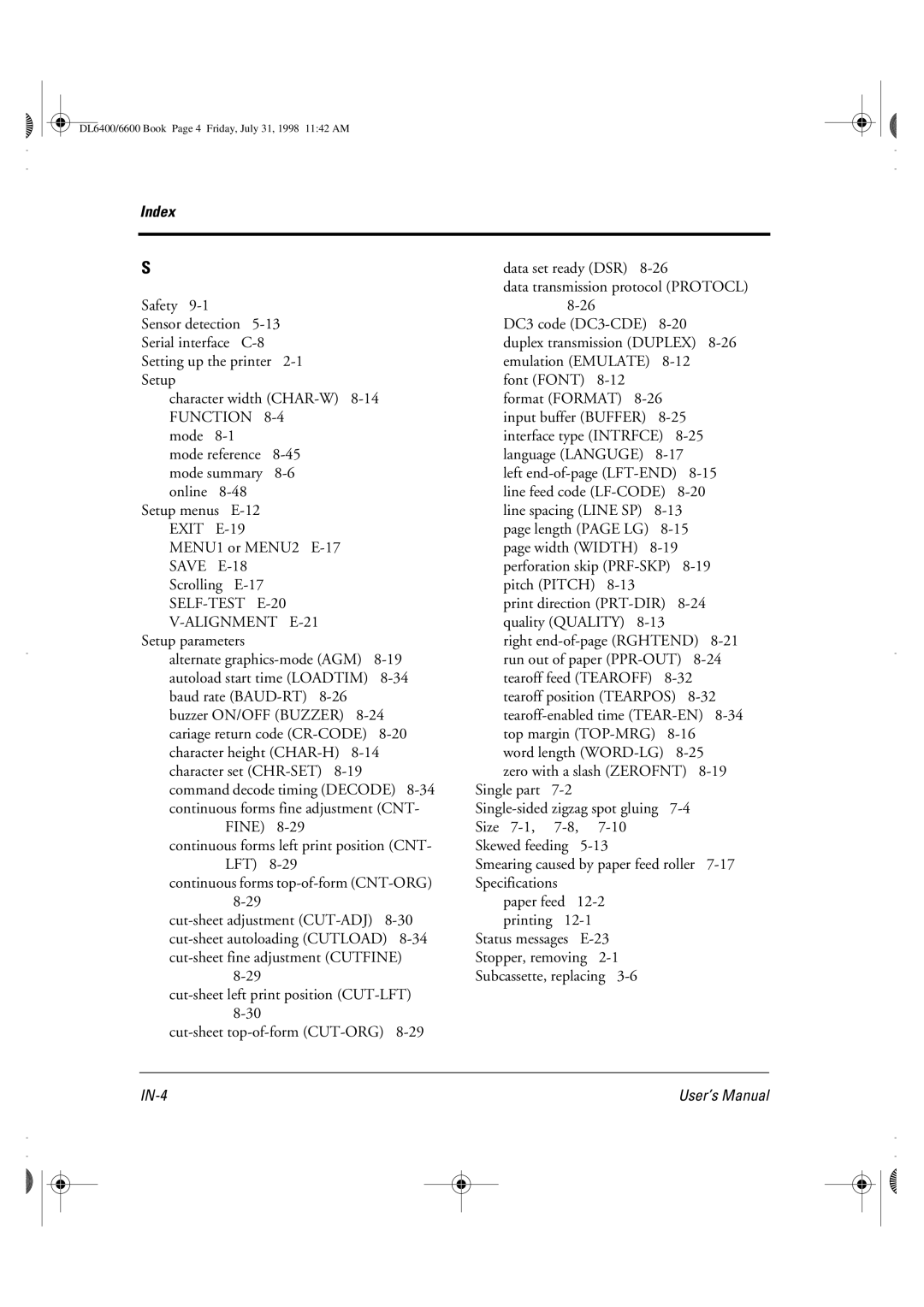 Fujitsu DL6400 manual IN-4 