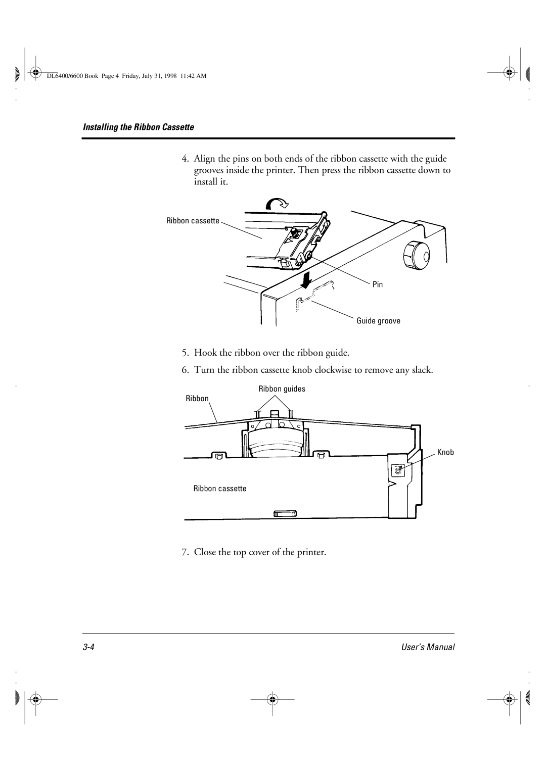 Fujitsu DL6400 manual Close the top cover of the printer 