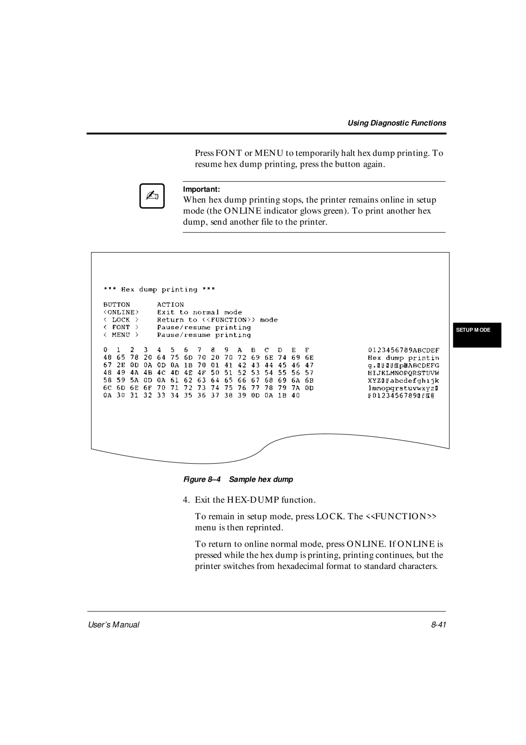 Fujitsu DL6600Pro, DL6400Pro user manual Sample hex dump 